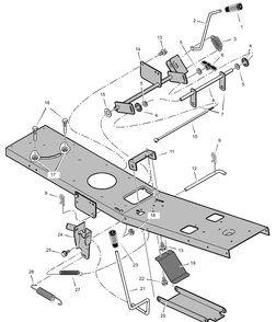 Mower Housing Suspension Diagram and Parts List for 309012X11A 2001 Briggs and Stratton Lawn Tractor